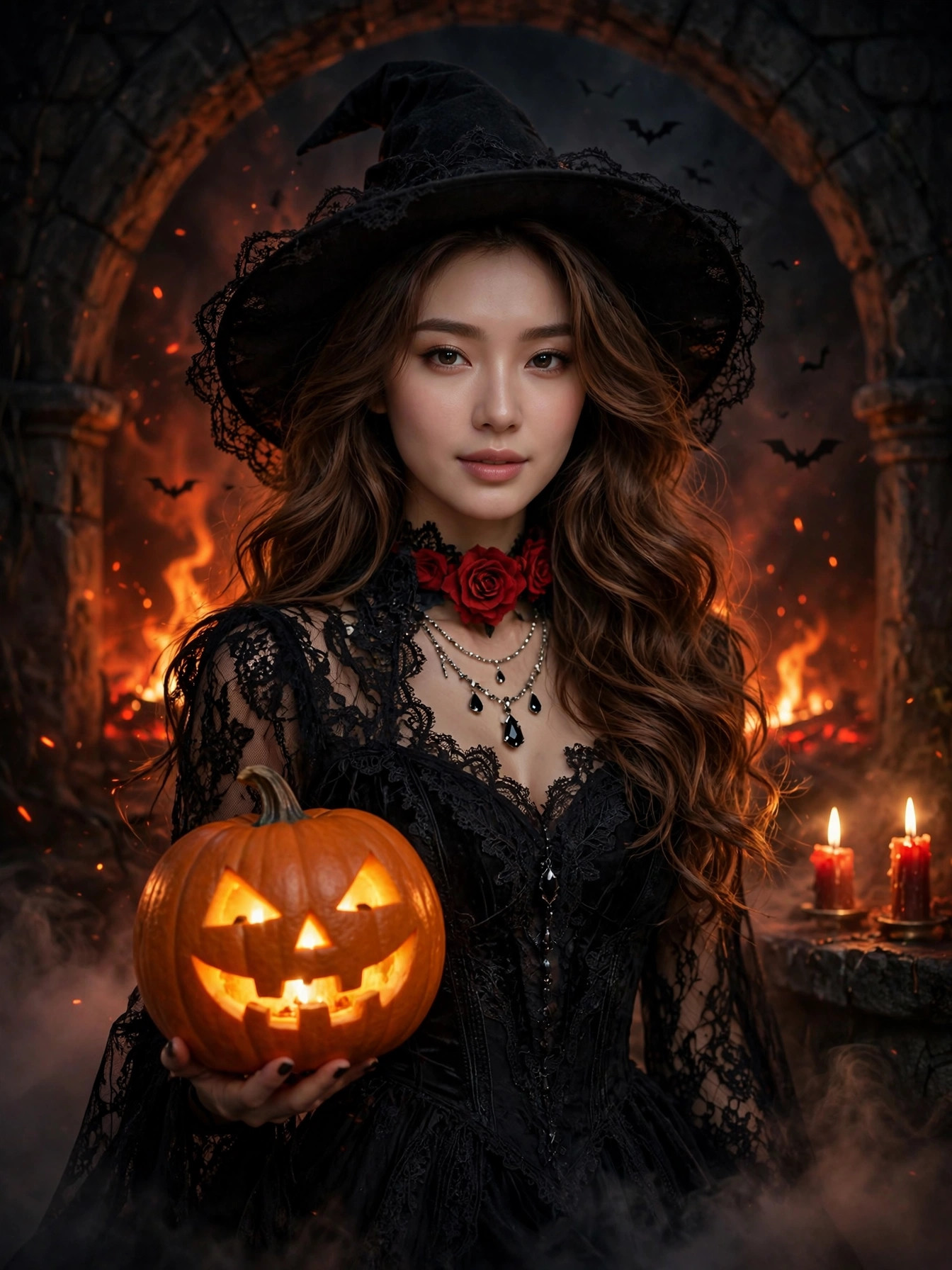 烈焰女巫氛围人像